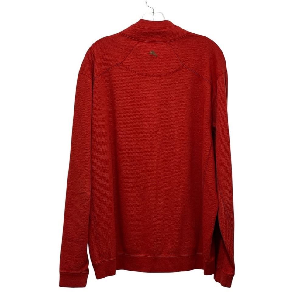 Tommy Bahama EUC Men's Flip Side‎ Twill Reversible Half Zip Pullover Red/Brown L - Picture 3 of 13